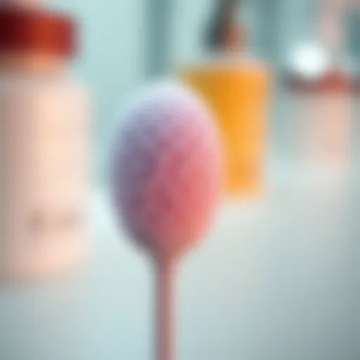 A close-up view of a silicone scalp scrubber showcasing its unique design