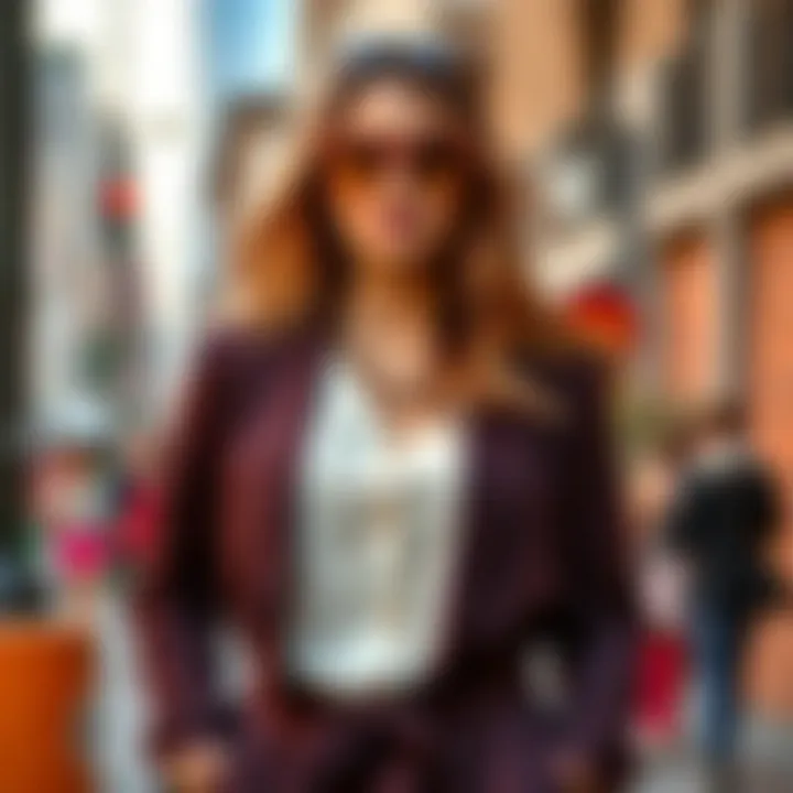 Trendy accessories paired with a formal jumpsuit