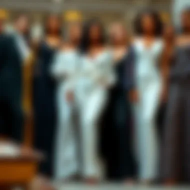 Various styles of plus size formal jumpsuits displayed together