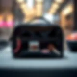 Elegant dual compartment makeup bag showcasing its stylish design