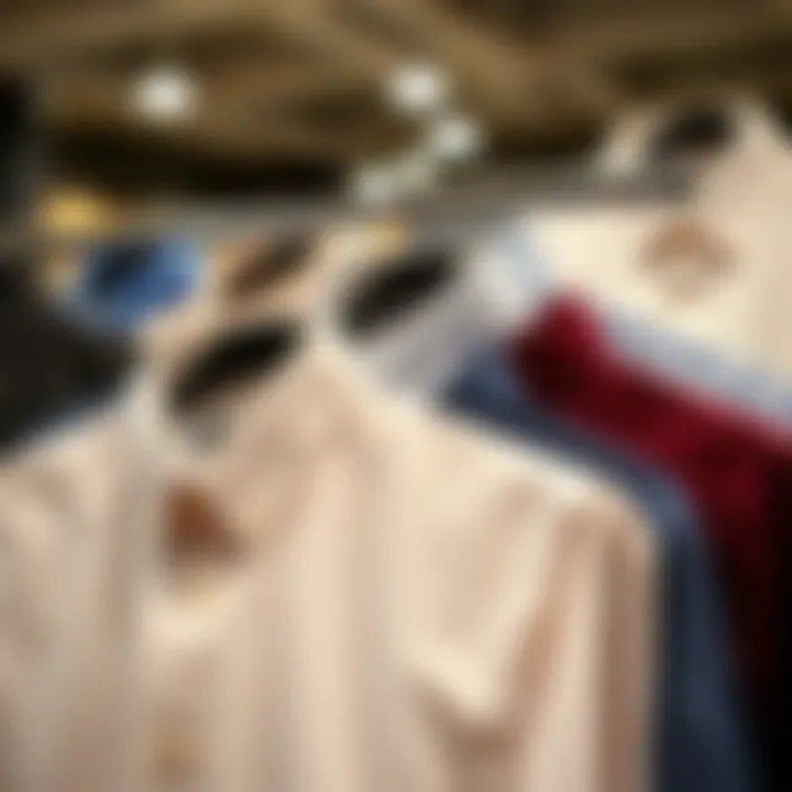 Diverse styles of Stein Mart dress shirts displayed together