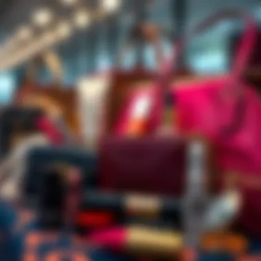 Makeup Bags as Fashion Statements Trendy makeup bag displayed with high-fashion accessories