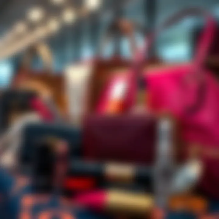 Makeup Bags as Fashion Statements Trendy makeup bag displayed with high-fashion accessories