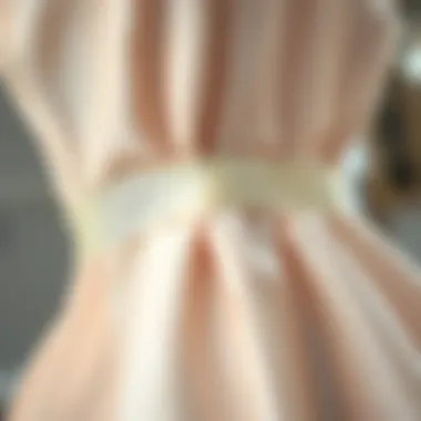 Application Techniques for Strapless Dress Tape Detailed view of strapless dress tape application on fabric