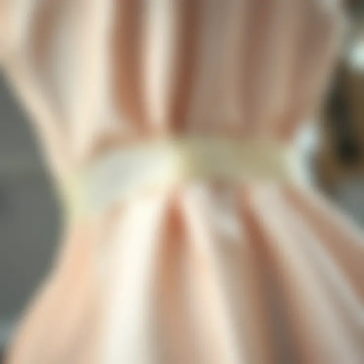 Application Techniques for Strapless Dress Tape Detailed view of strapless dress tape application on fabric