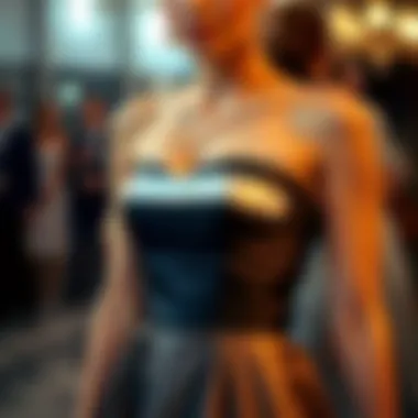 Strapless Dress Supported by Tape Stylish strapless dress demonstrating the effectiveness of dress tape