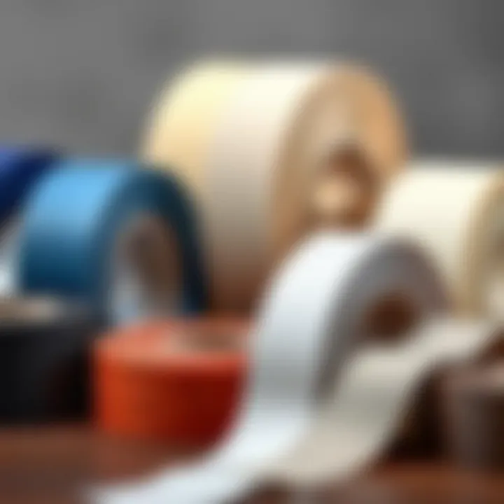 Different Types of Strapless Dress Tape Variety of strapless dress tape rolls showcasing different materials