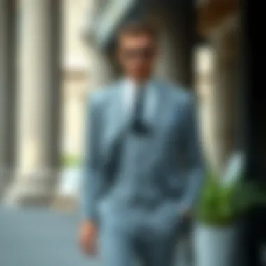 Gray Suit: Versatility in Casual Environments Versatile gray suit with vest worn in casual setting