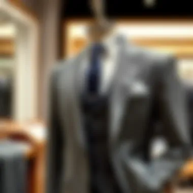 Exquisite Tailoring of the Gray Suit Elegantly tailored gray suit with vest on display