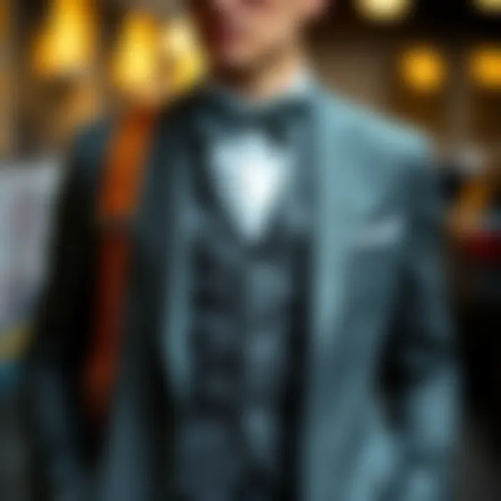 Modern Accessories Enhancing the Gray Suit Stylish gray suit with vest paired with modern accessories