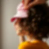 Curly hair being plopped with a cap for enhanced definition