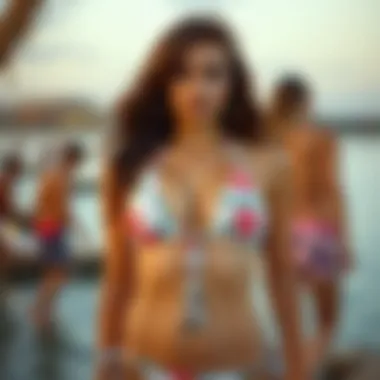 Floral patterns on a hanky hem bikini