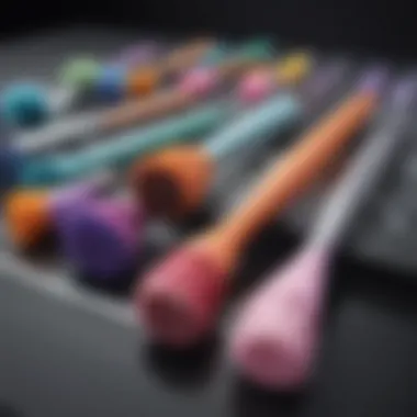 Variety of silicone wash brushes in different colors and shapes