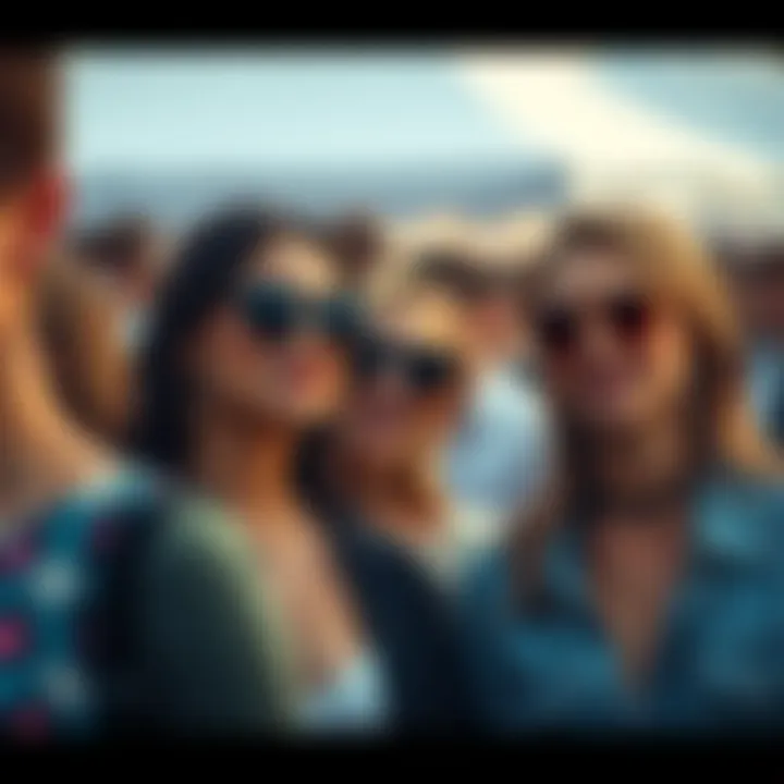 Fashionable individuals wearing acrylic sunglasses at a trendy outdoor event
