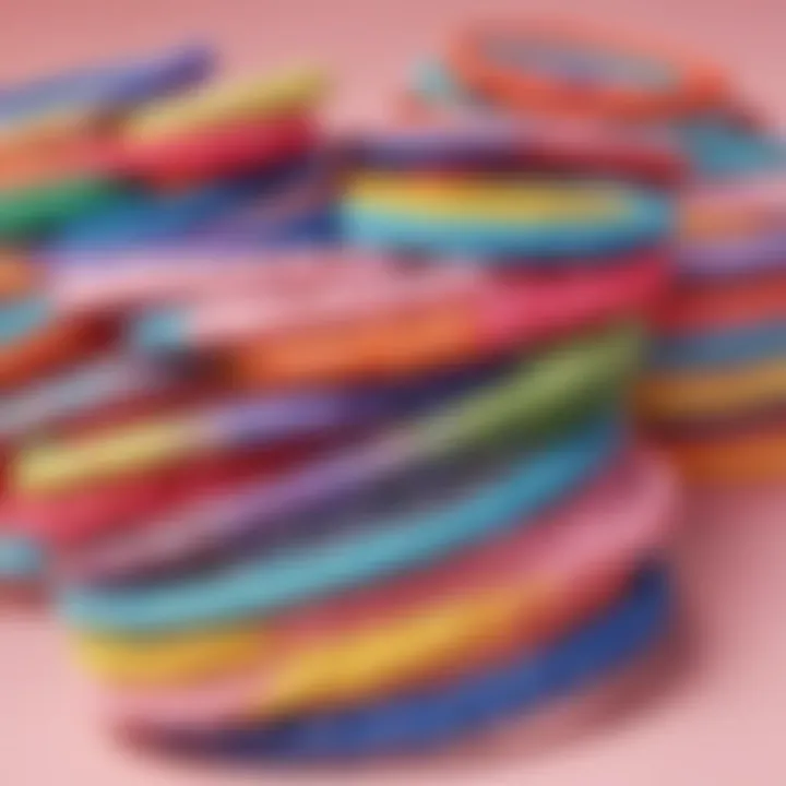 Vibrant Collection of Cute Elastic Headbands A vibrant collection of cute elastic headbands arranged aesthetically