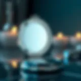 Elegant silver compact mirror reflecting light