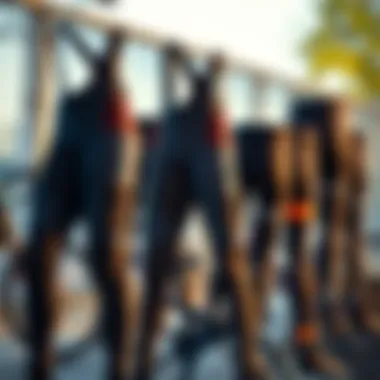 Variety of cycling pants designs displayed