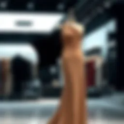 Elegant one shoulder bat wing dress on a mannequin