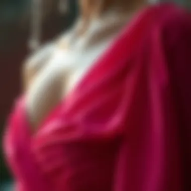 Intricate Fabric Details of the Dress Close-up of fabric details on a bat wing dress