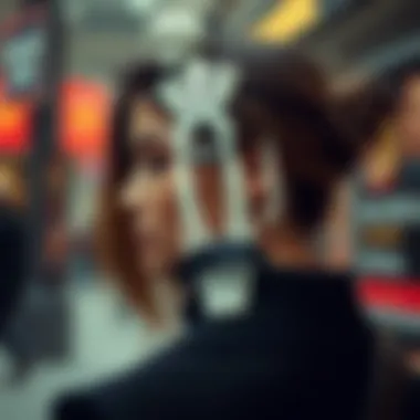 Fashionable individual wearing a skeleton hand hair clip as a statement piece.