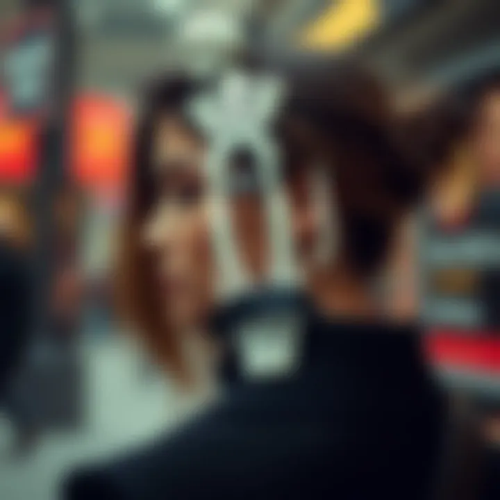 Fashionable individual wearing a skeleton hand hair clip as a statement piece.