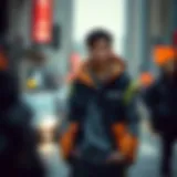 Dynamic layering with practice vests in urban fashion