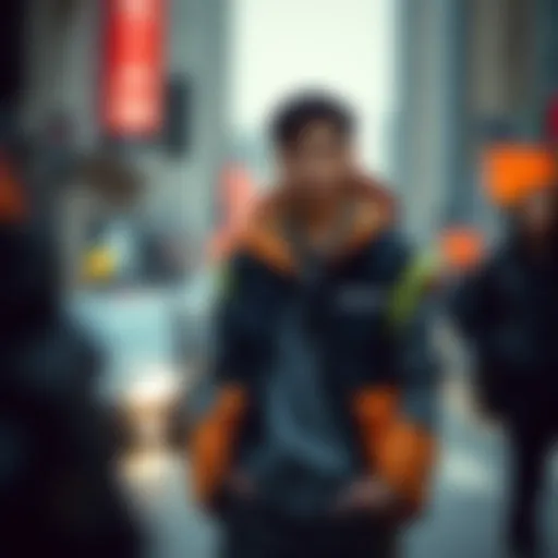 Dynamic layering with practice vests in urban fashion