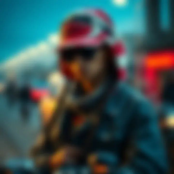 An artistic representation of do rags blending with streetwear fashion