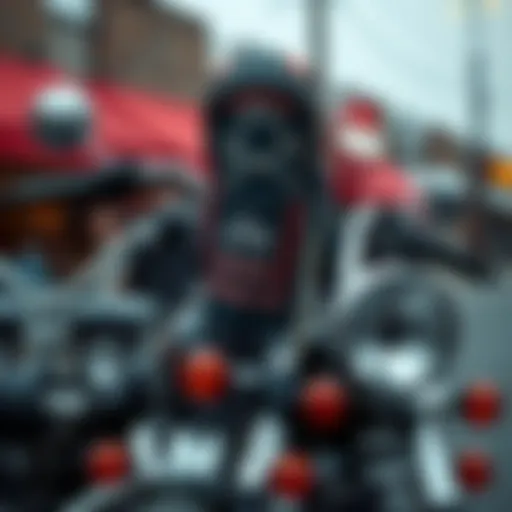 A vintage motorcycle do rag displayed on a classic bike