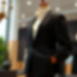 Elegant two piece pant suit displayed on a mannequin