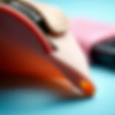 A close-up view of the silicone material highlighting its durable and flexible nature.