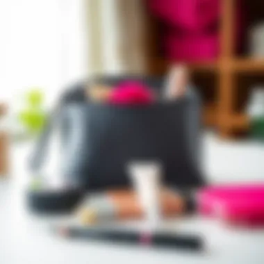 The silicone makeup bag used for organizing various accessories beyond cosmetics.