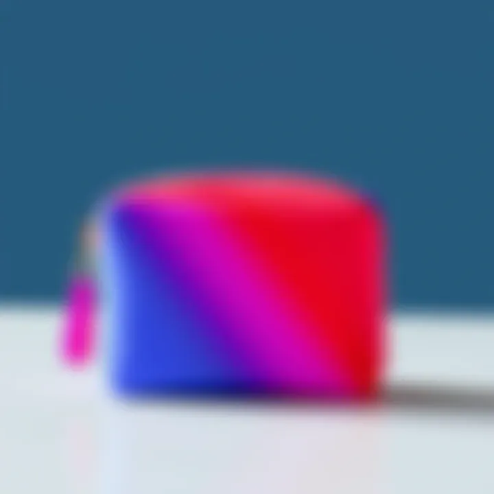 A stylish silicone makeup bag showcasing its vibrant colors and sleek design.