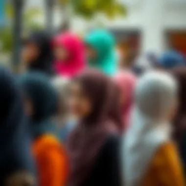 A variety of underscarf hijab caps in different colors and styles