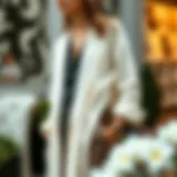 The timeless elegance of a white spring cardigan draped over a stylish outfit