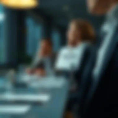 A professional setting where retractable card clips enhance both functionality and style during a business meeting