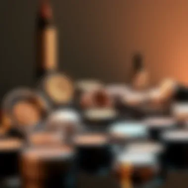 Artistic Display of Non-Shimmery Highlighters An aesthetic display of various non-shimmery highlighters arranged artistically