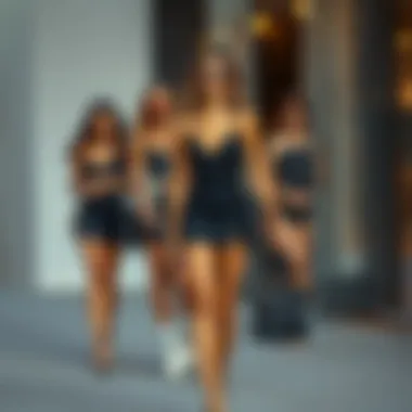 A variety of bodycon mini dresses styled with different accessories and footwear