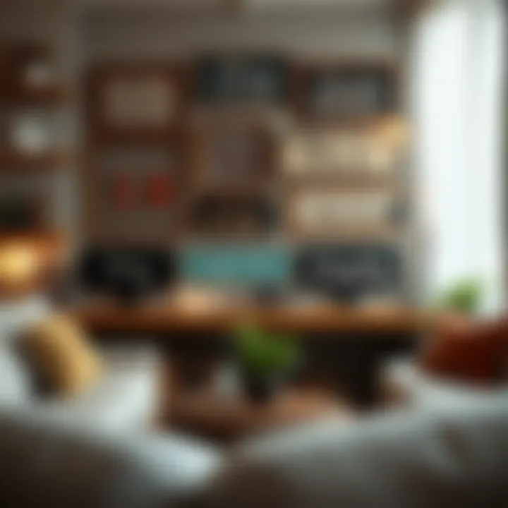 Personalized Interior with Diverse Metal Signs A personalized interior showcasing various designs of 'This is My Happy Place' metal signs