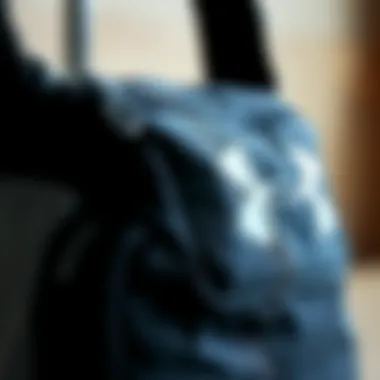 Close-up of materials used in Under Armour shoulder bag