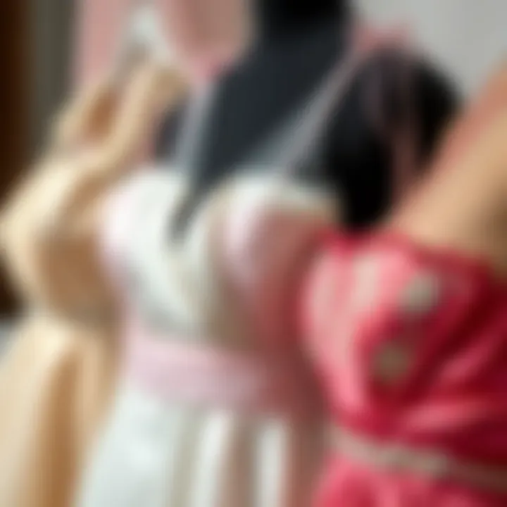 Variety of fabrics used in underwire prom dresses