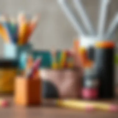 A variety of pop up pencil cases arranged to highlight their diverse styles and functionalities