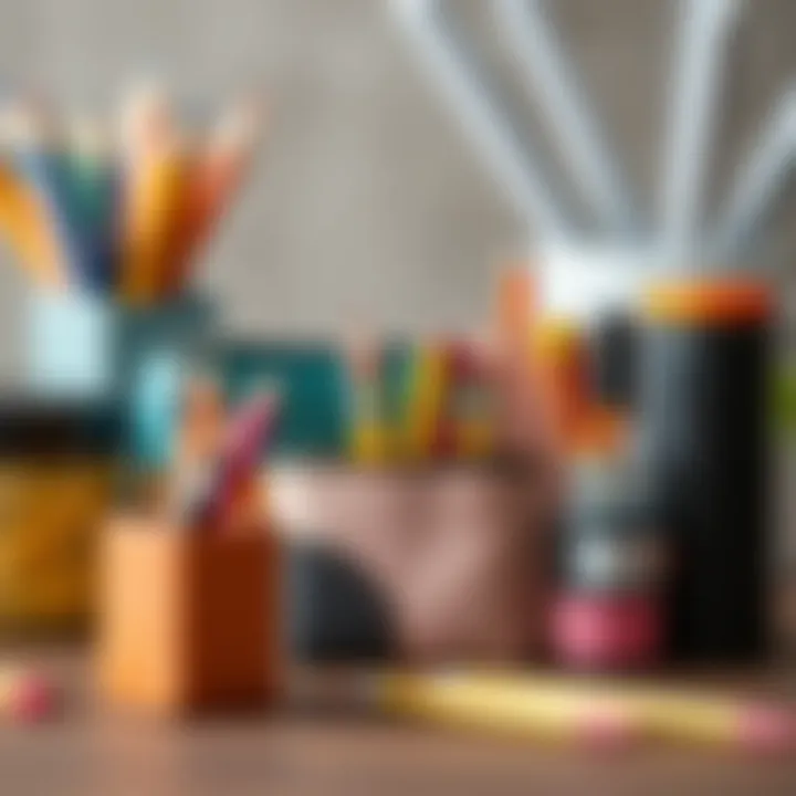 A variety of pop up pencil cases arranged to highlight their diverse styles and functionalities