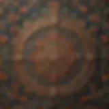 Intricate Craftsmanship of Vintage Tapestries A close-up view showcasing the intricate details of a vintage tapestry