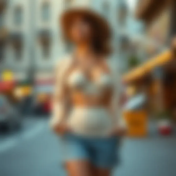 Model wearing Warners tummy control panties under everyday outfit